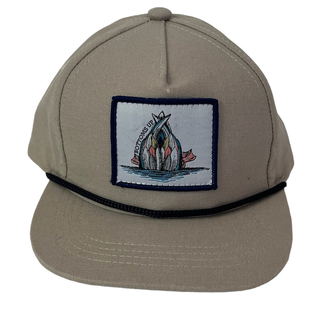 BUCK BROTHERS FLAT BRIM HAT- BOTTOMS UP Tan Rope Hat Size Small/Medium
